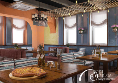 Дизайн интерьера ресторана тратории-пиццерии «Папаша Беппе» г. Калининград